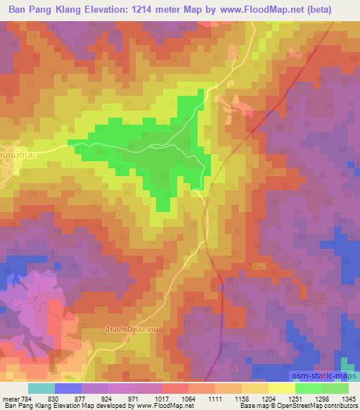 Ban Pang Klang,Thailand Elevation Map