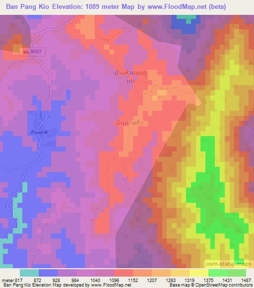 Ban Pang Kio,Thailand Elevation Map