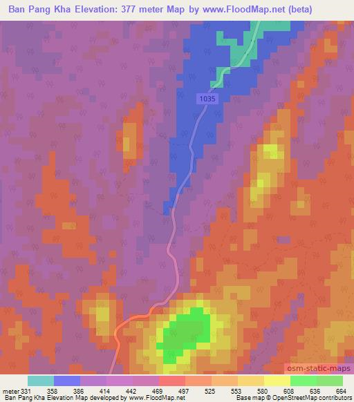 Ban Pang Kha,Thailand Elevation Map