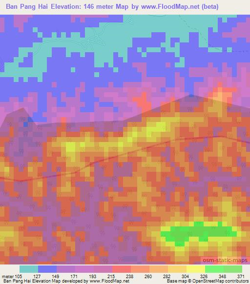 Ban Pang Hai,Thailand Elevation Map