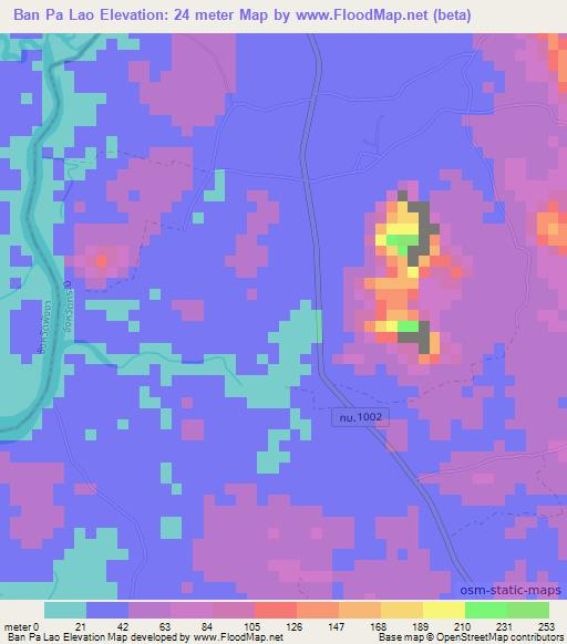 Ban Pa Lao,Thailand Elevation Map
