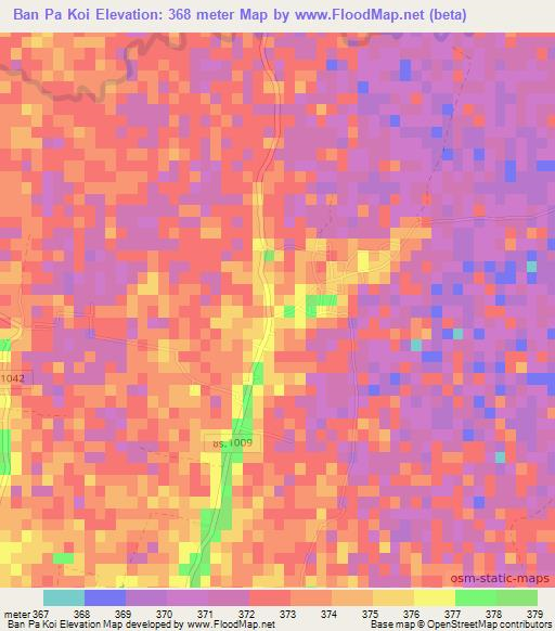 Ban Pa Koi,Thailand Elevation Map