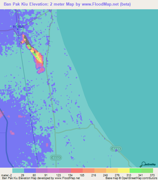 Ban Pak Kiu,Thailand Elevation Map