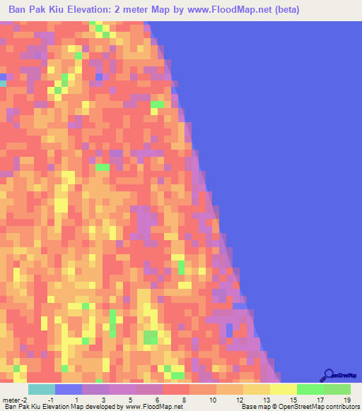 Ban Pak Kiu,Thailand Elevation Map