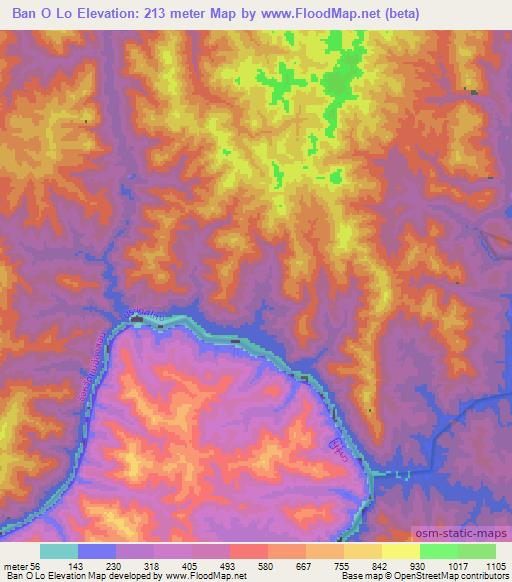 Ban O Lo,Thailand Elevation Map