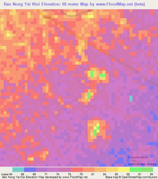 Ban Nong Yai Kloi,Thailand Elevation Map