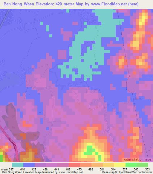 Ban Nong Waen,Thailand Elevation Map