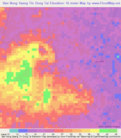 Ban Nong Saeng Tin Dong Tai,Thailand Elevation Map