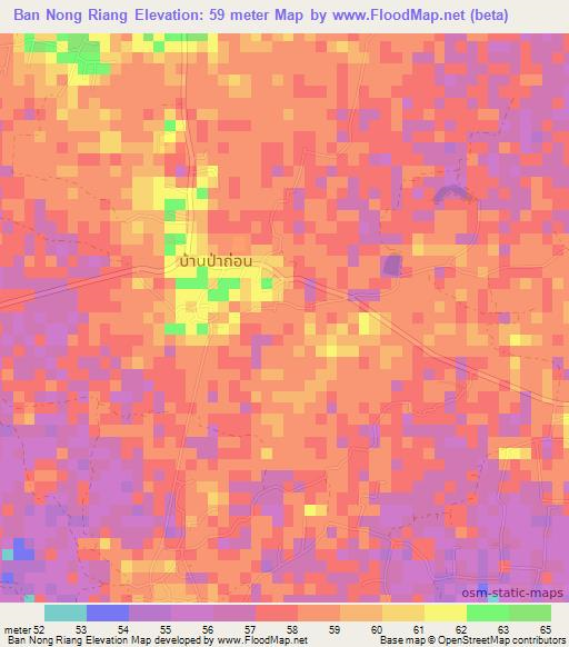Ban Nong Riang,Thailand Elevation Map