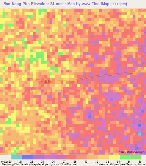 Ban Nong Pho,Thailand Elevation Map