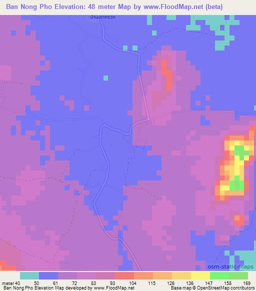 Ban Nong Pho,Thailand Elevation Map