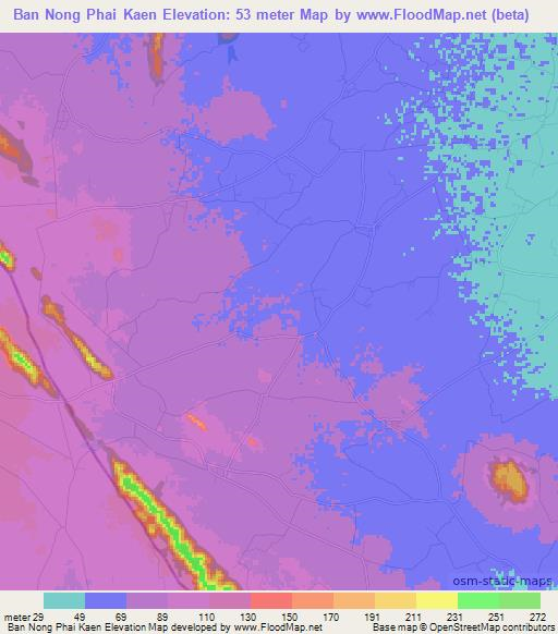 Ban Nong Phai Kaen,Thailand Elevation Map