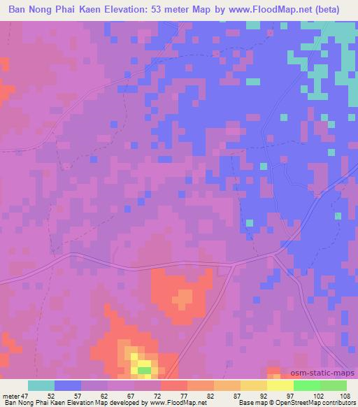 Ban Nong Phai Kaen,Thailand Elevation Map