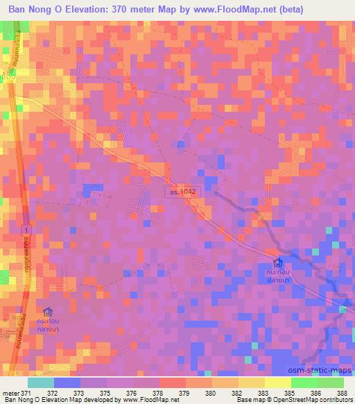 Ban Nong O,Thailand Elevation Map