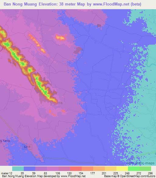 Ban Nong Muang,Thailand Elevation Map