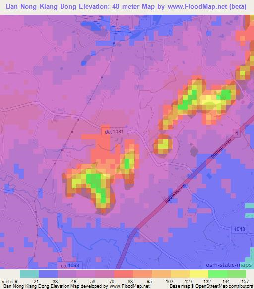 Ban Nong Klang Dong,Thailand Elevation Map