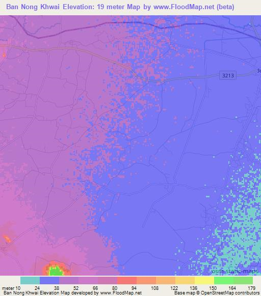 Ban Nong Khwai,Thailand Elevation Map