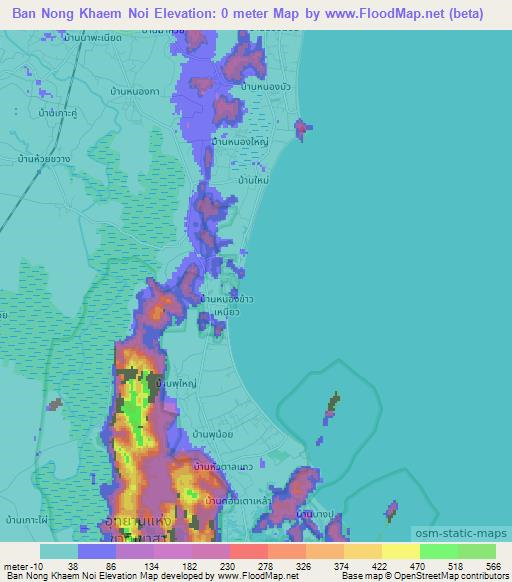Ban Nong Khaem Noi,Thailand Elevation Map