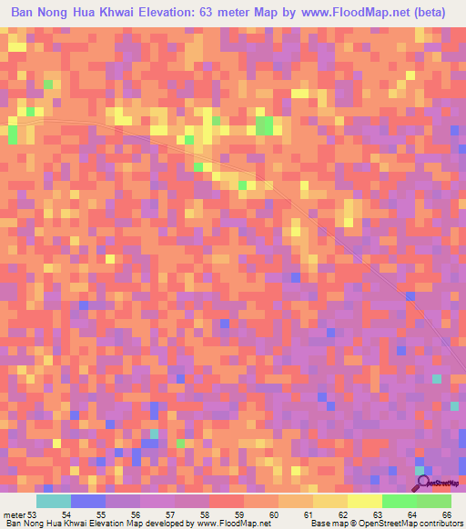 Ban Nong Hua Khwai,Thailand Elevation Map