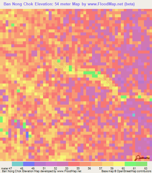 Ban Nong Chok,Thailand Elevation Map