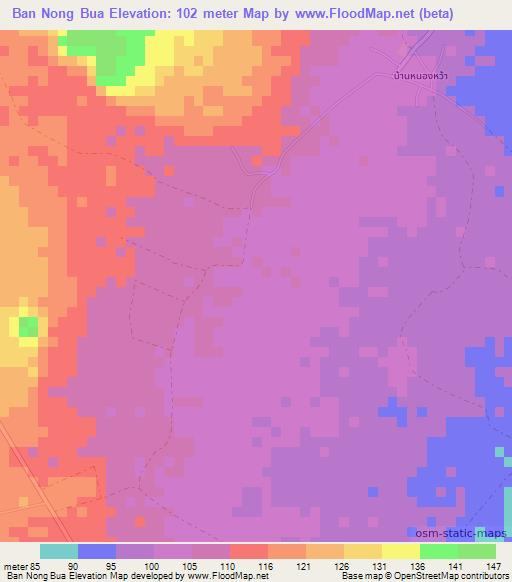 Ban Nong Bua,Thailand Elevation Map