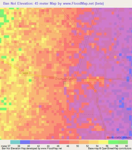 Ban Noi,Thailand Elevation Map