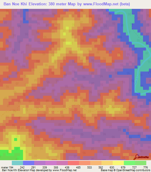 Ban Noe Khi,Thailand Elevation Map