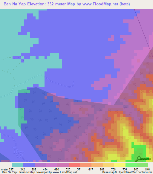 Ban Na Yap,Thailand Elevation Map