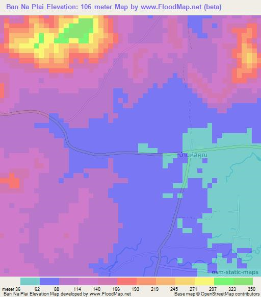 Ban Na Plai,Thailand Elevation Map
