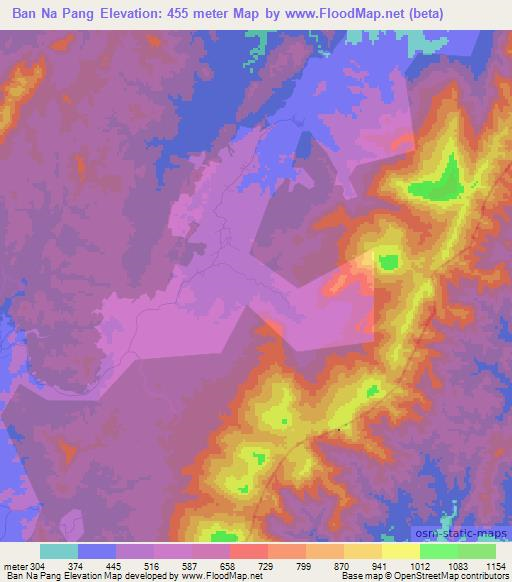 Ban Na Pang,Thailand Elevation Map