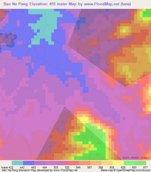 Ban Na Pang,Thailand Elevation Map