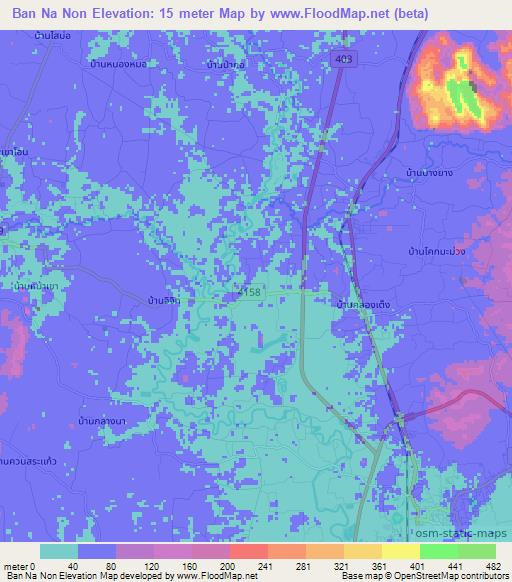 Ban Na Non,Thailand Elevation Map