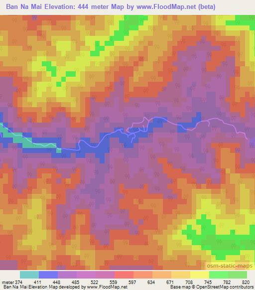 Ban Na Mai,Thailand Elevation Map