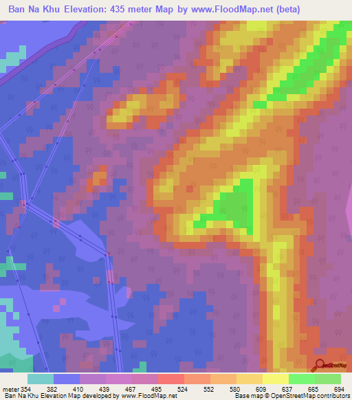 Ban Na Khu,Thailand Elevation Map