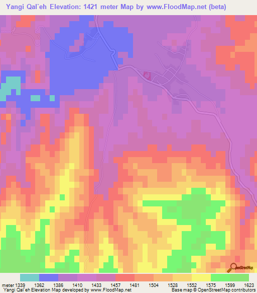 Yangi Qal`eh,Iran Elevation Map