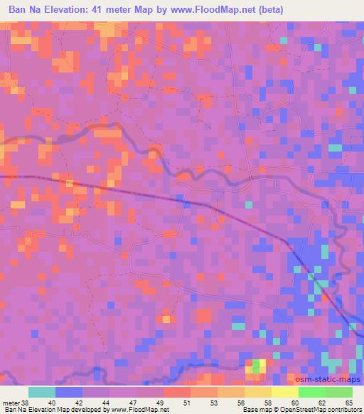 Ban Na,Thailand Elevation Map