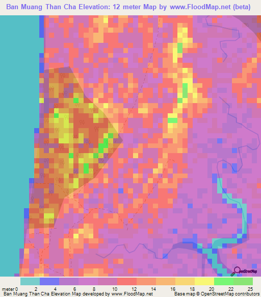 Ban Muang Than Cha,Thailand Elevation Map