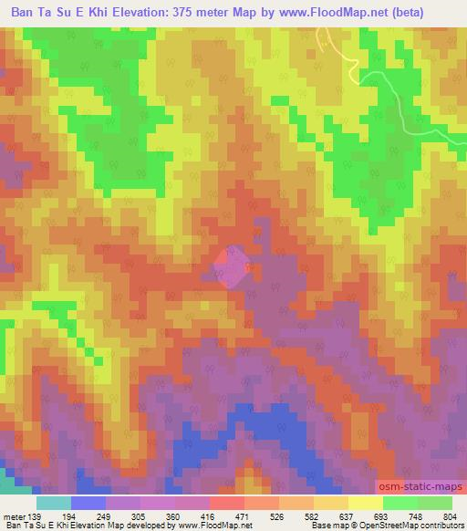 Ban Ta Su E Khi,Thailand Elevation Map