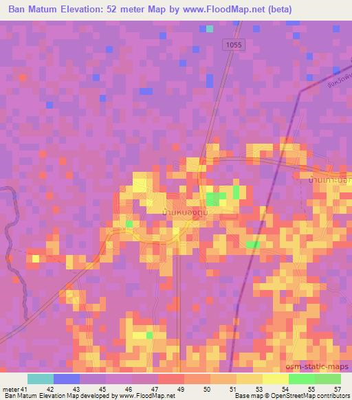 Ban Matum,Thailand Elevation Map