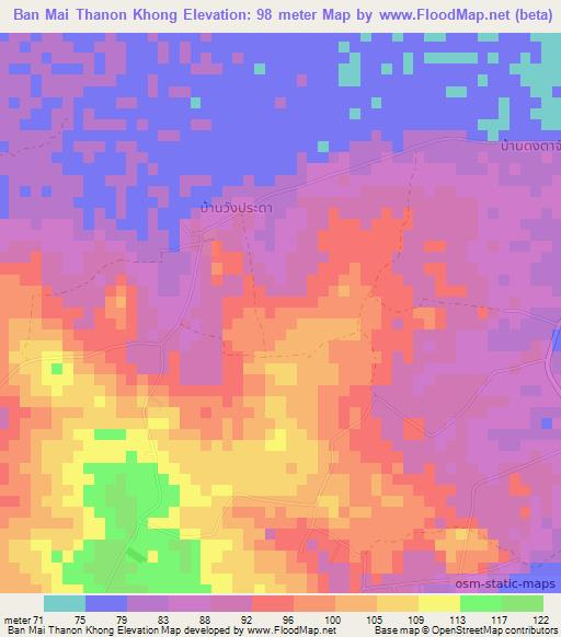 Ban Mai Thanon Khong,Thailand Elevation Map