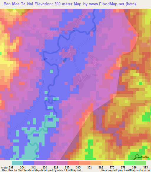 Ban Mae Ta Nai,Thailand Elevation Map