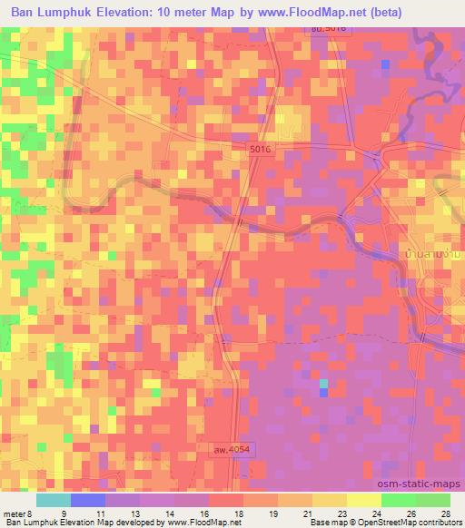 Ban Lumphuk,Thailand Elevation Map