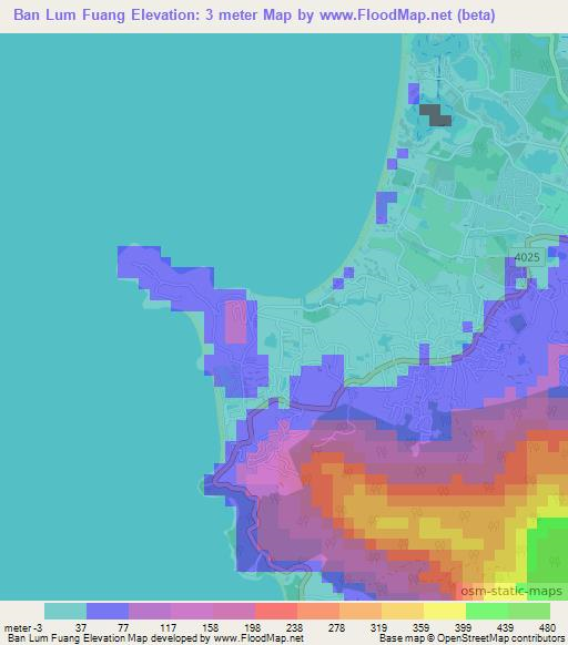 Ban Lum Fuang,Thailand Elevation Map