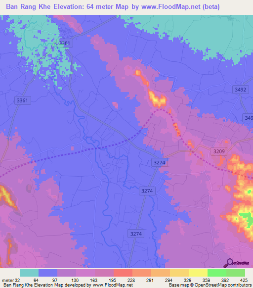 Ban Rang Khe,Thailand Elevation Map