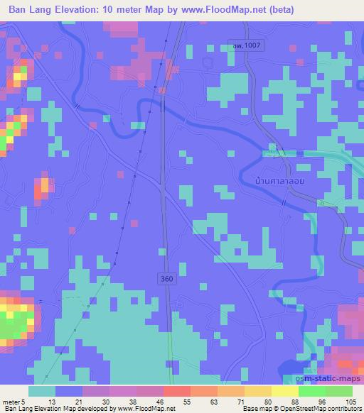 Ban Lang,Thailand Elevation Map