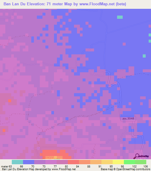 Ban Lan Du,Thailand Elevation Map