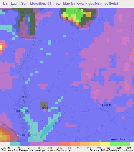 Ban Laem Som,Thailand Elevation Map
