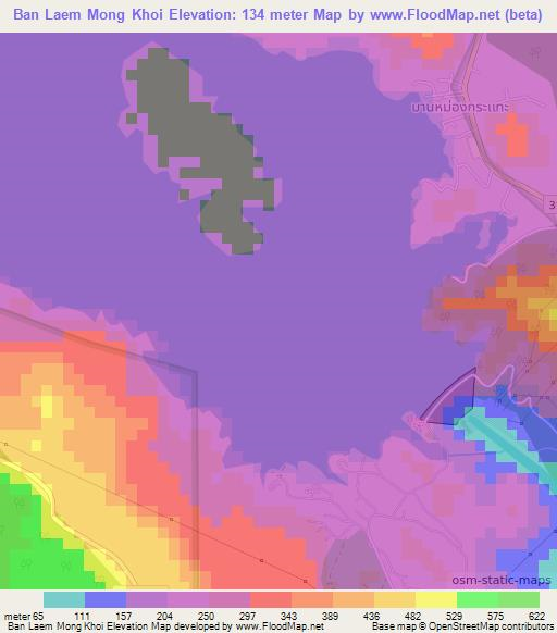Ban Laem Mong Khoi,Thailand Elevation Map
