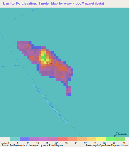 Ban Ko Po,Thailand Elevation Map
