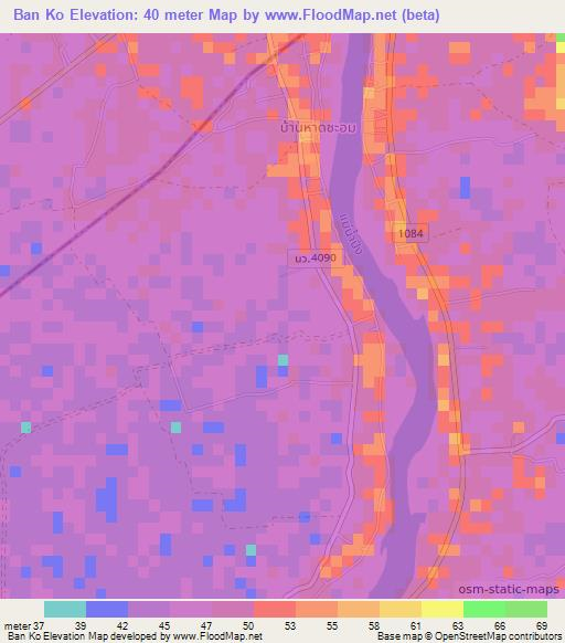 Ban Ko,Thailand Elevation Map